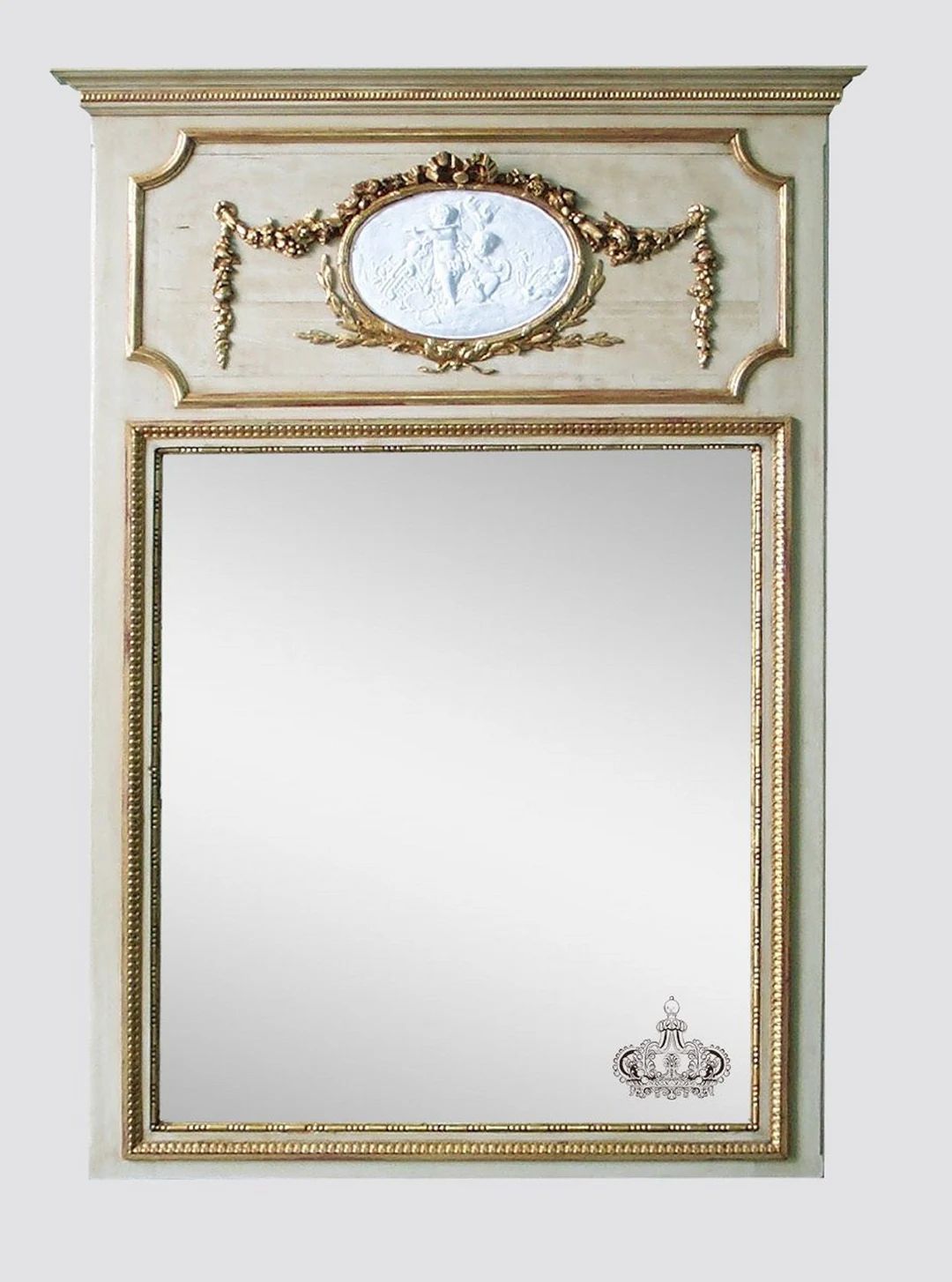 French Trumeau Mirror Louis XVI Angel Medallion antic Trumeau - Etsy | Etsy (US)