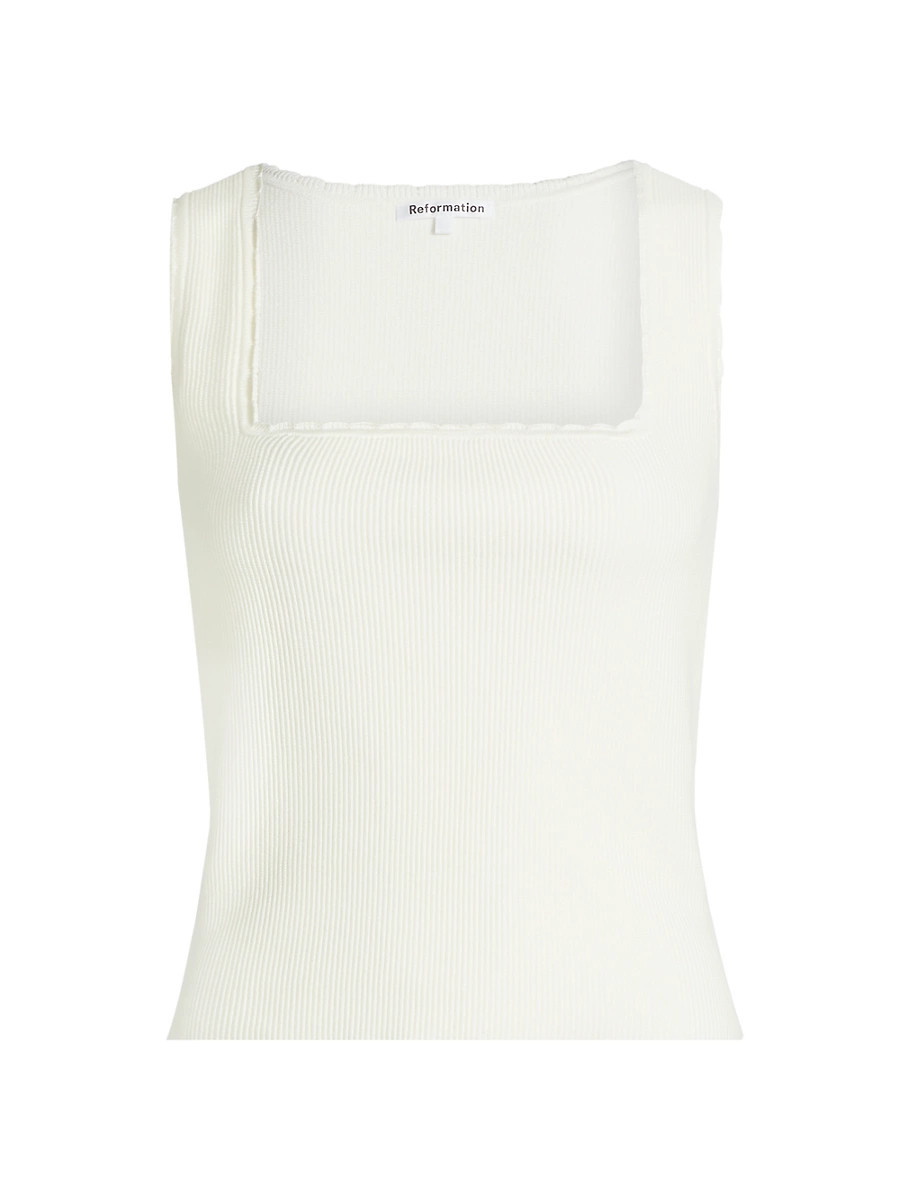 Women's Nalini Cotton-Blend Tank Top - Fior Di Latte - Size XS | Saks Fifth Avenue