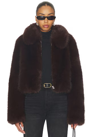 L'Academie by Marianna Savoie Faux Fur Jacket in Dark Brown from Revolve.com | Revolve Clothing (Global)
