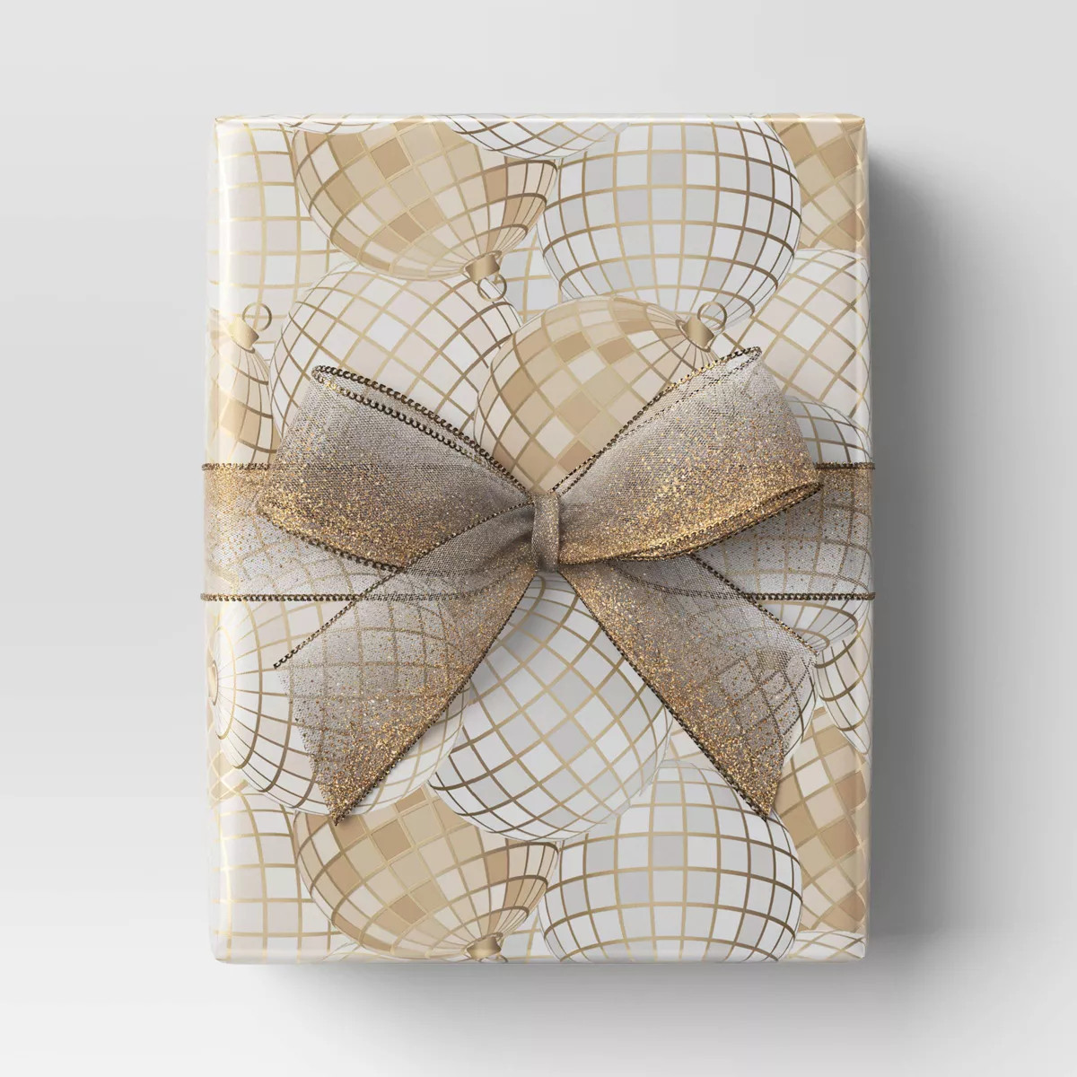25 sq ft Metallic Mirrored Ball Ornaments Christmas Gift Wrap Gold/Silver - Wondershop™ | Target