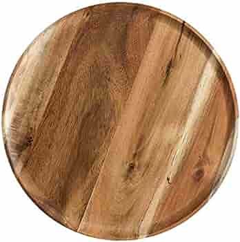 Noomer Wood Serving Plate 6/8/10inch Wood Round Serving Tea Tray Fruit Dessert Cake Snack Candy W... | Amazon (US)