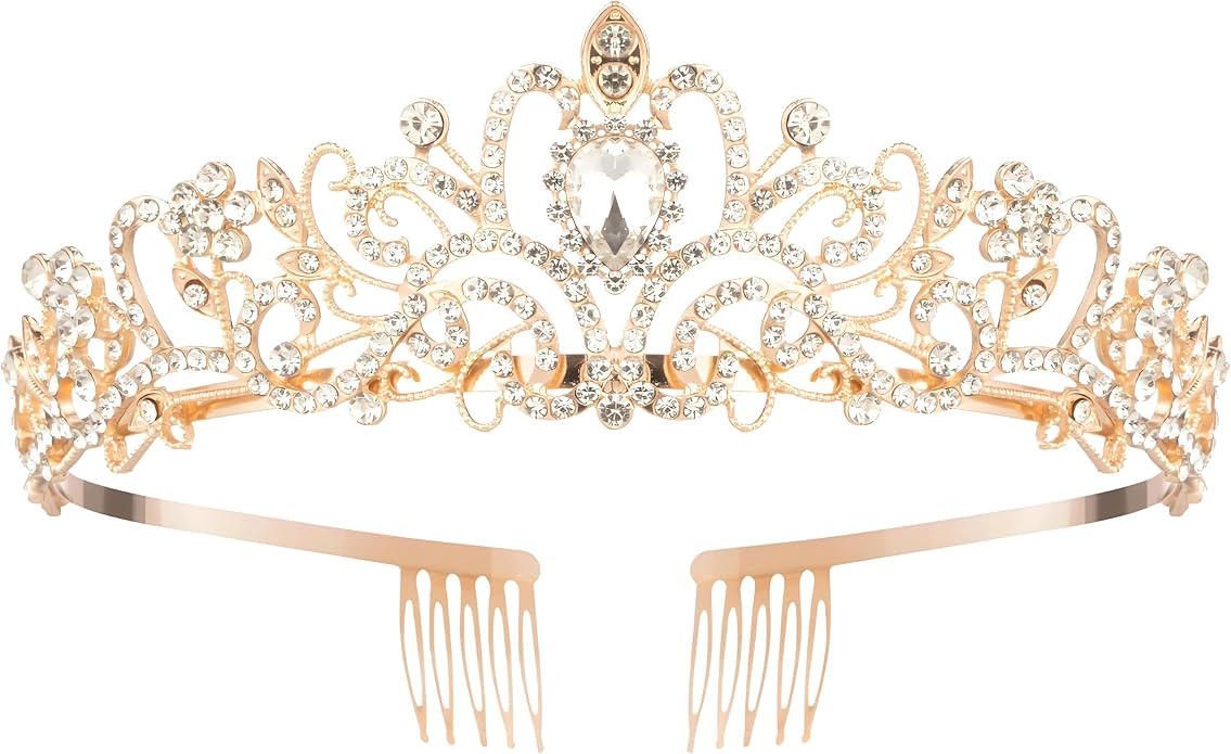 Princess Crown for Women, Crystal Queen Tiaras for Girls Bridal Hair Accessories Gifts for Birthd... | Amazon (US)