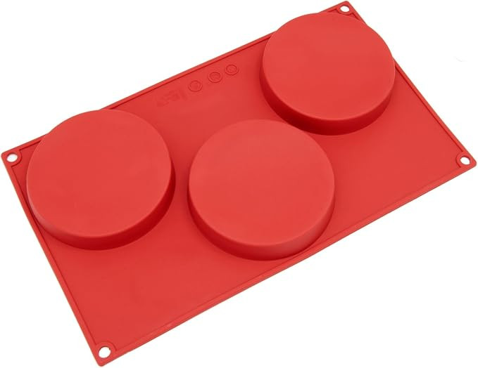 Freshware 3-Cavity Silicone Disc Cake, Pie, Custard, Tart and Resin Coaster Mold | Amazon (US)