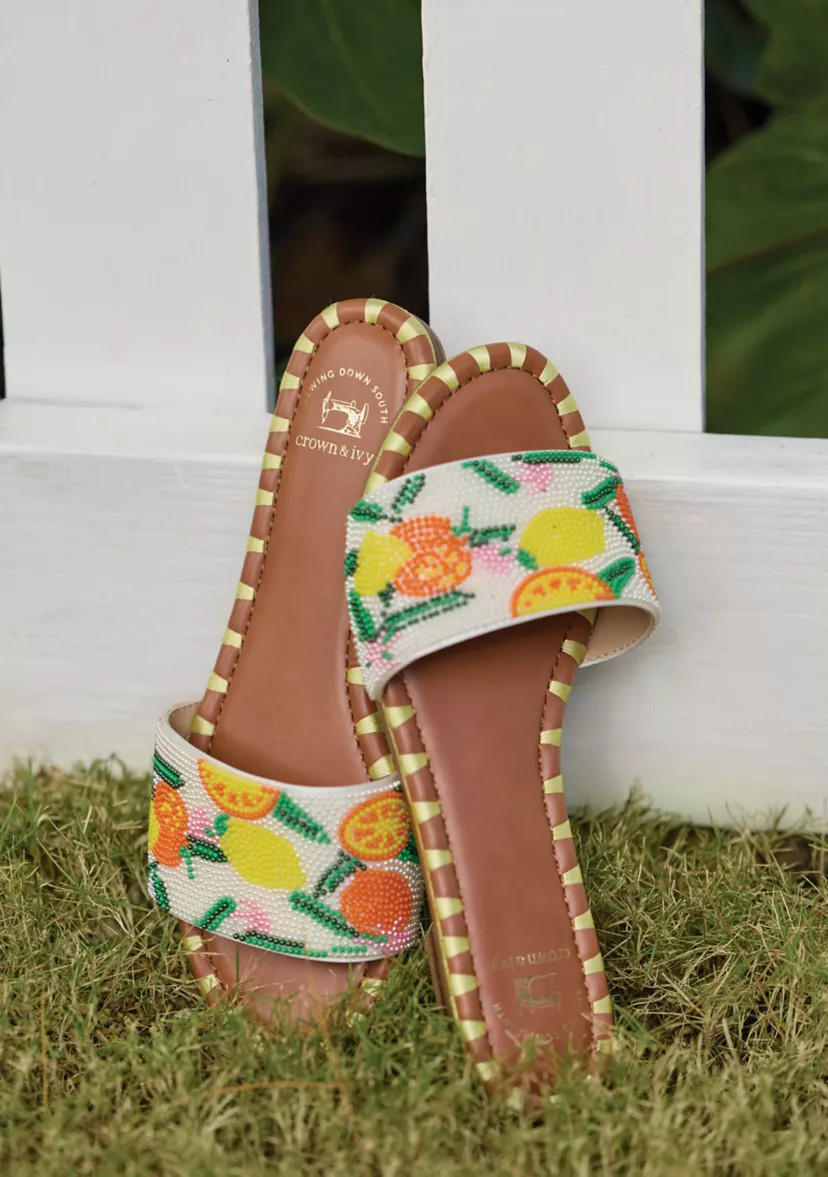 Sewing Down South x Crown & Ivy™ Pier Beaded Sandals | Belk