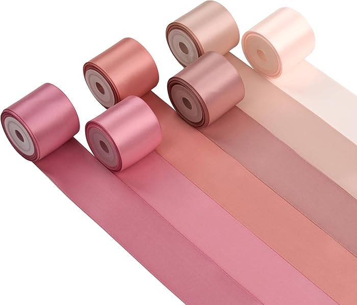 MAYREEL 1.5 Inch Dusty Rose Satin Ribbon Rose Pink Ribbon Thick Double Faced for Gift Wrapping Fl... | Amazon (US)
