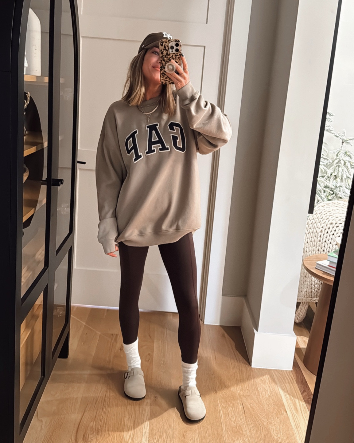 Gap sweatshirts are officially trending again, and I have to say I’m not mad about it— especially for $20! I’m in a medium and I ordered several for my nieces for Christmas, too! 
Also, I love these leggings and they’re 50% off today! These are the shade Deep Earth and I’m in an XS.

#LTKHoliday #LTKFindsUnder50 #LTKSaleAlert