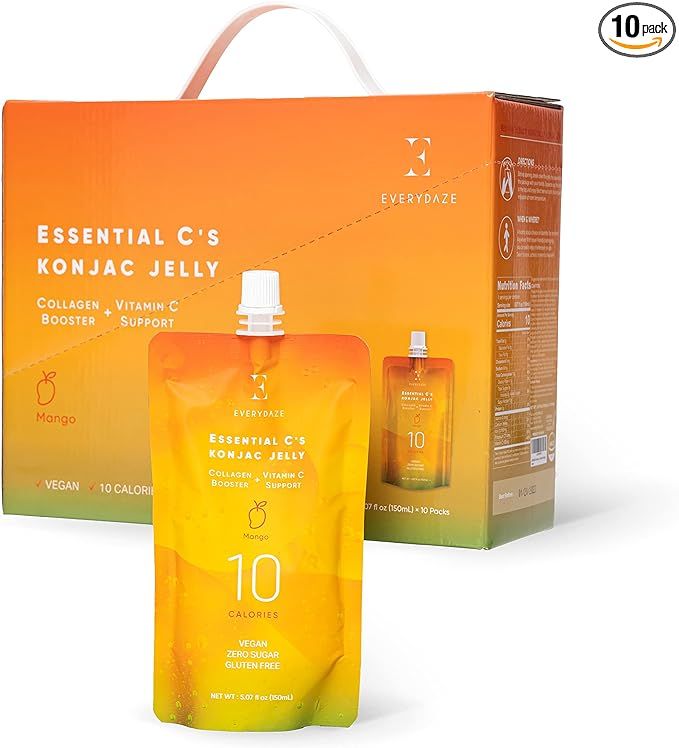EVERYDAZE Essential C’s Collagen + Vitamin C Konjac Jelly | Vegan, 10 Calories, 0 Sugar | Mango... | Amazon (US)