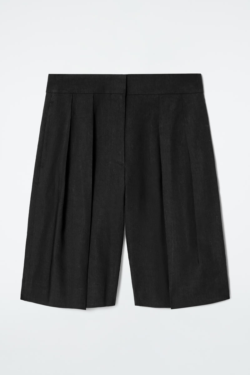 Longline Pleated Linen Shorts | COS (US)