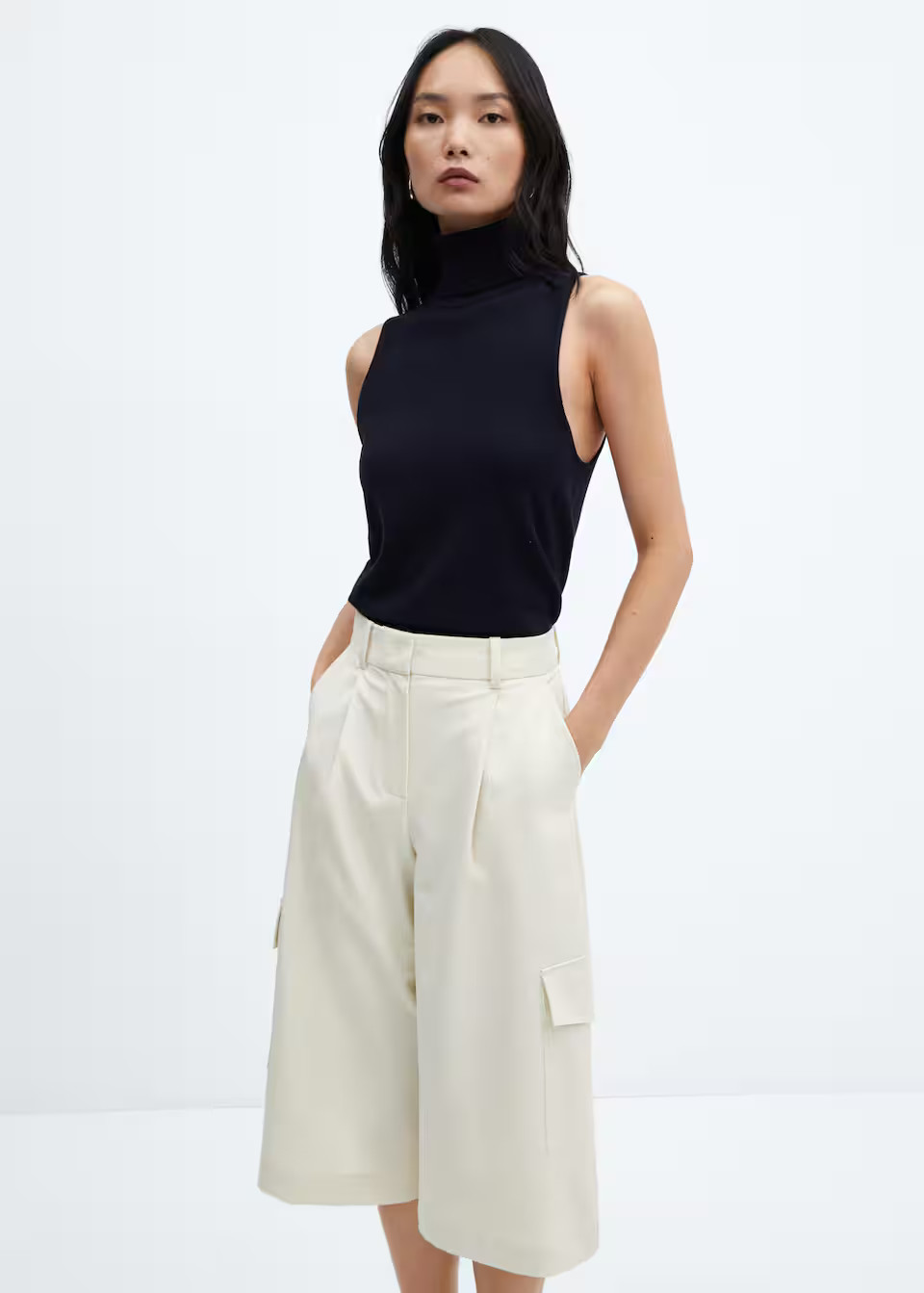 Turtleneck knitted top | MANGO (US)