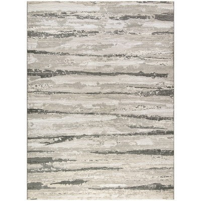 Nourison 9'x12' Modern Striped Sustainable Woven Area Rug with Lines Beige: Contemporary Indoor Medium Pile Rug | Target