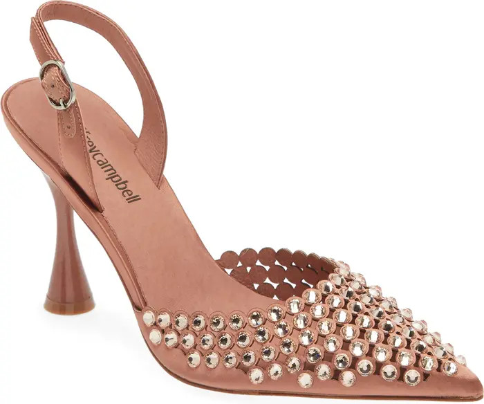 Shiner Slingback Rhinestone Pointed Toe Pump (Women) | Nordstrom