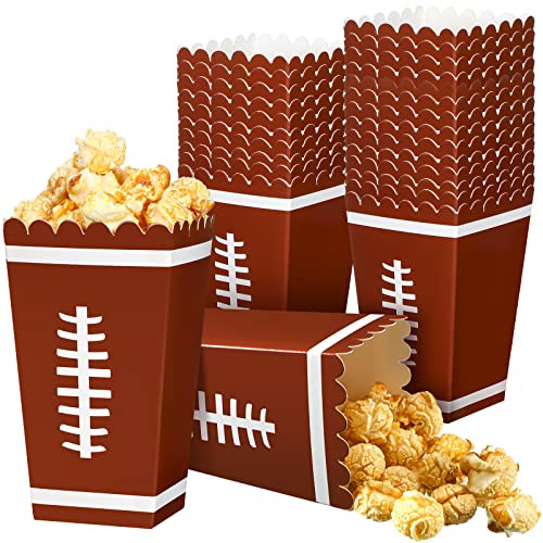 Funtery 24 Pcs Party Popcorn Boxes Popcorn Bags Buckets Container Holder Sport Party Favors for Sport Supplies Decorations(Football) | Amazon (US)