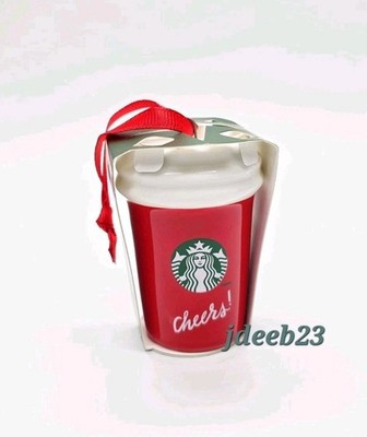 STARBUCKS CHRISTMAS 2025 RED CERAMIC HOT CUP ORNAMENT | eBay US