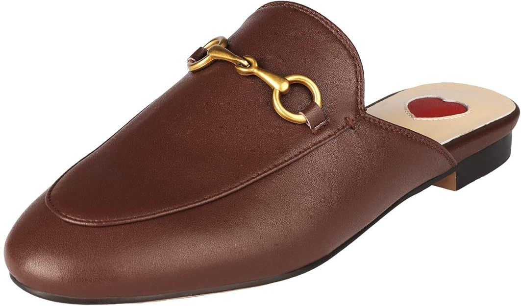 Arqa Mules for Women Leather Slip On Mule Backless Low Heel Loafers Slide Slippers | Amazon (US)