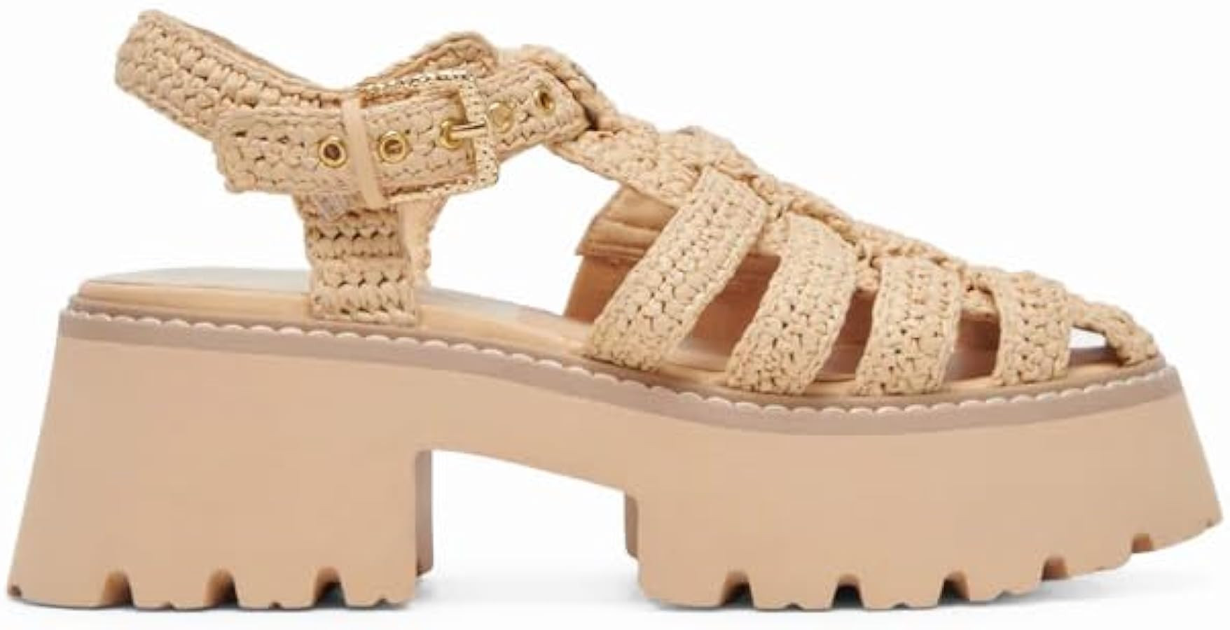 Platform Sandals for Women Raffia Espadrille Summer Beach Sandals with Adjustable Buckle Strap Cl... | Amazon (US)