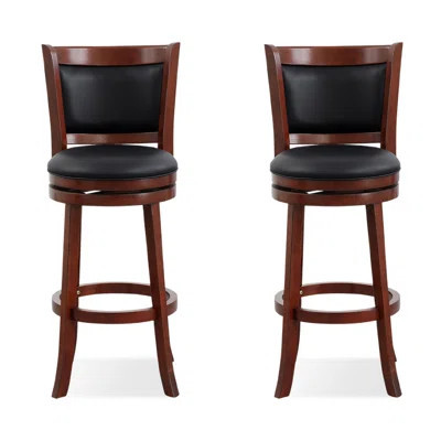 Nut-Btown Upholstered Bar stools(Set of 2) | Wayfair North America