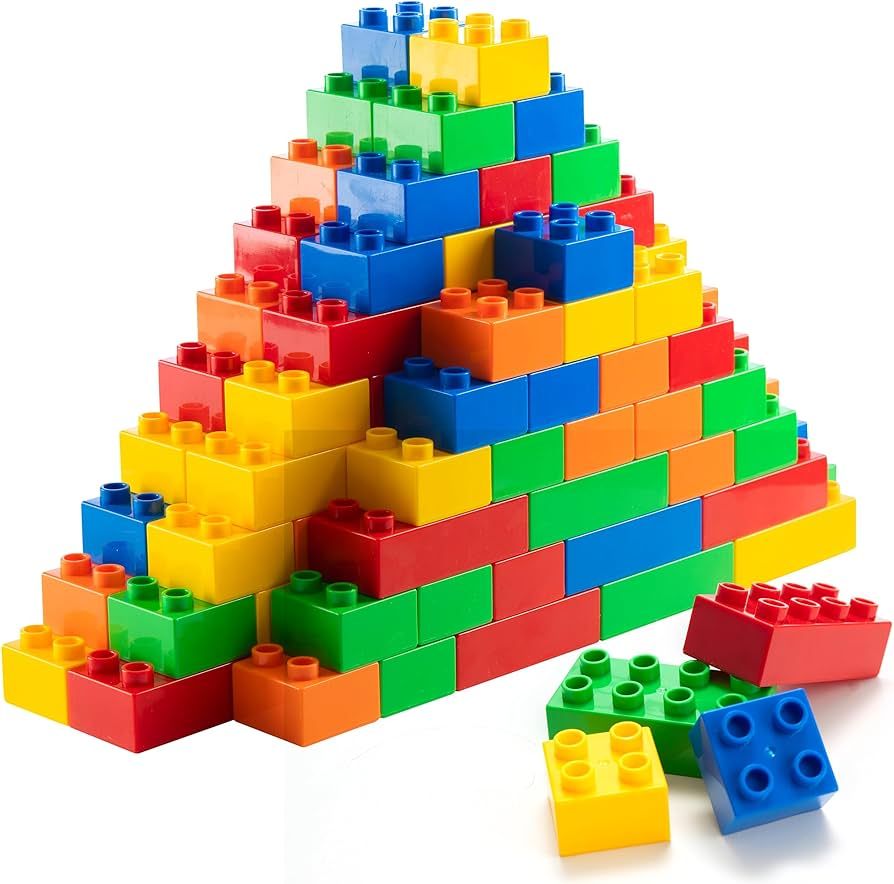 PREXTEX Building Blocks for Toddlers 1-3+ (100 Mega Blocks) - Large Toy Blocks Compatible with Mo... | Amazon (US)