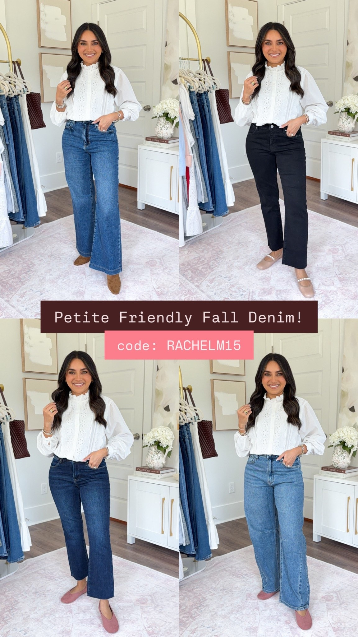 Fall petite friendly denim!
Code: RACHELM15 for 15% off!
Top size xs TTS
Jeans size 26 TTS 

Fall women’s fashion

#LTKPetite #LTKSaleAlert #LTKootd