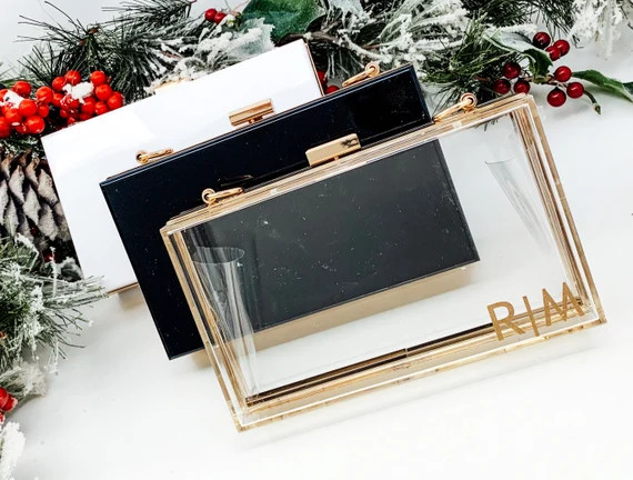 Clear Purse  Clear Clutch  monogramed Purse  stocking | Etsy | Etsy (US)