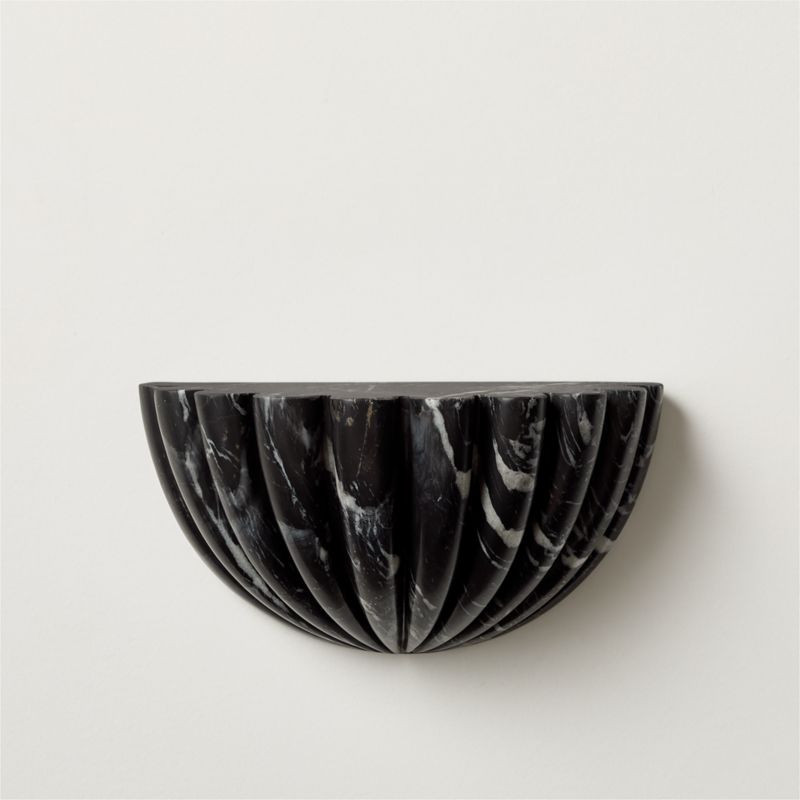 Ariel Black Marble Wall Shelf 13" + Reviews | CB2 | CB2