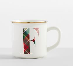 Stewart Plaid Alphabet Stoneware Mug | Pottery Barn (US)