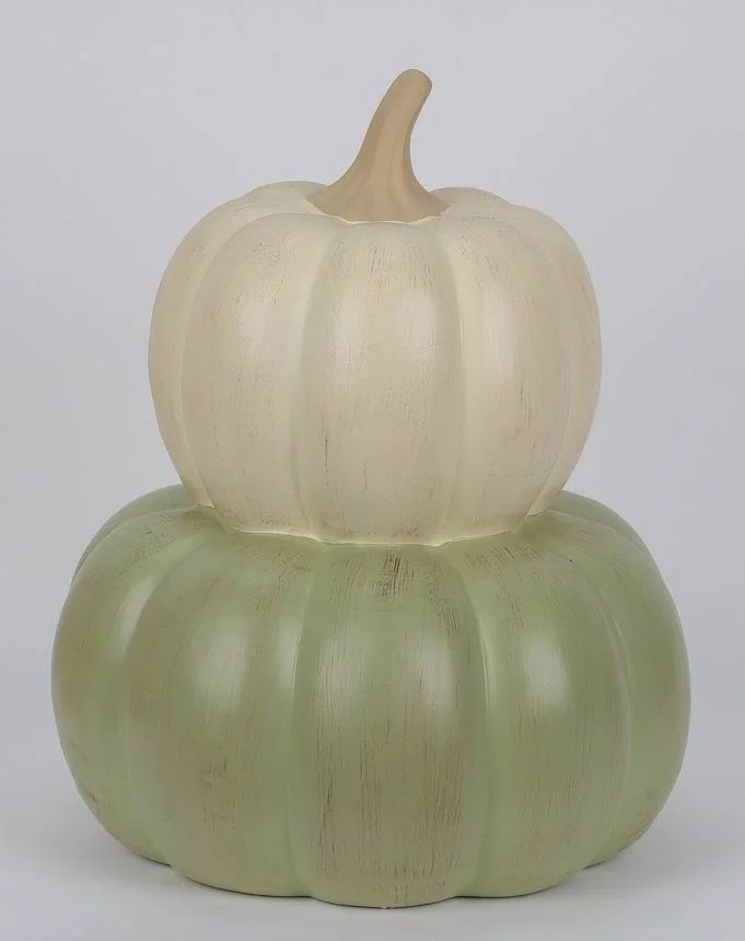 Harvest Clay Green Stacked Pumpkin Decoration, 12.5 in, by Way To Celebrate | Walmart (US)