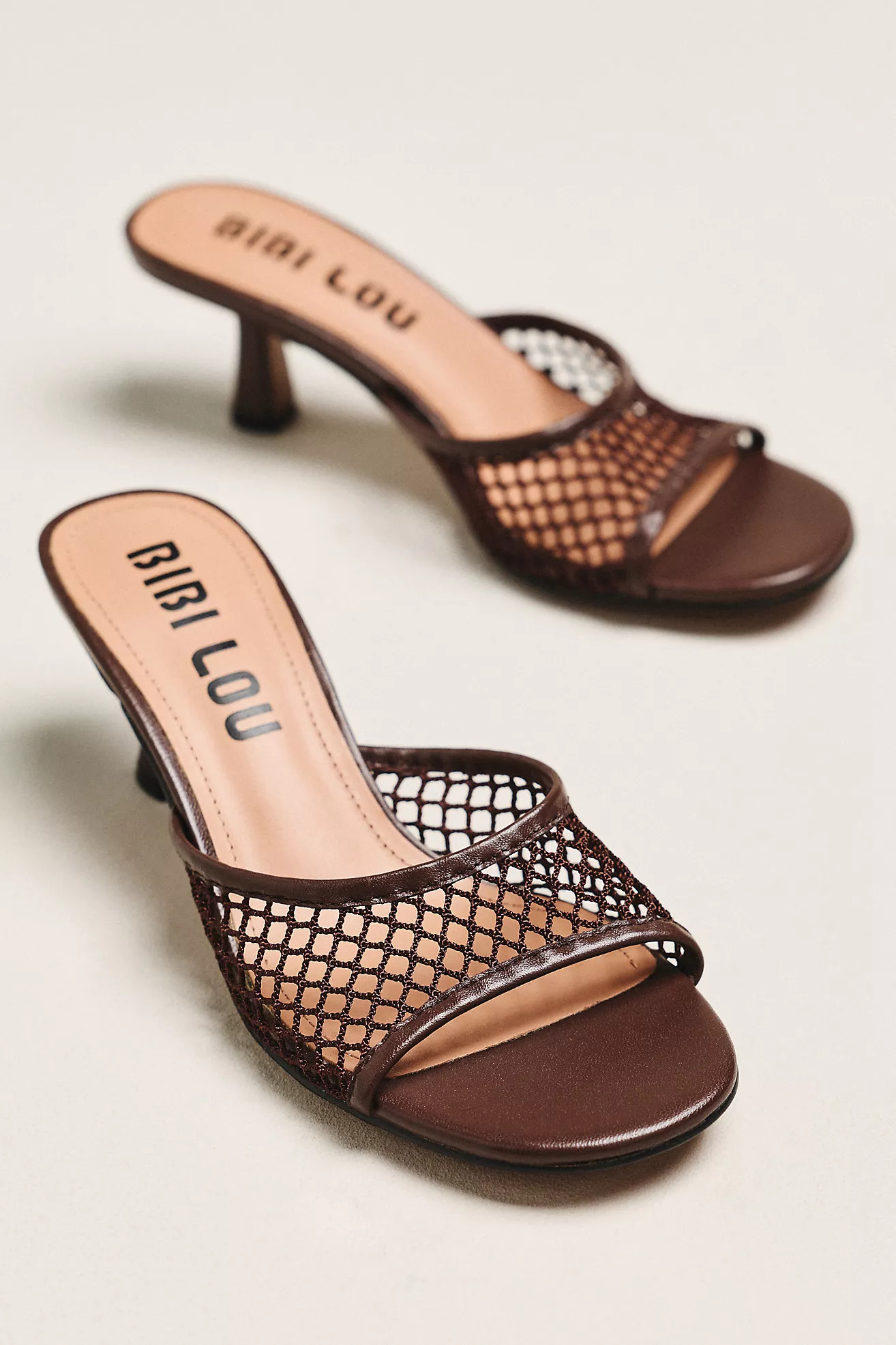 Bibi Lou Mesh Open-Toe Mule Heels | Anthropologie (US)