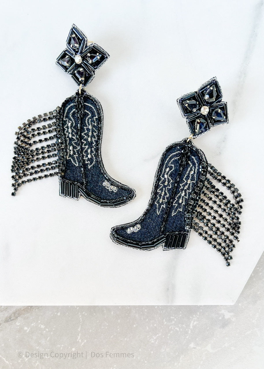 Neon Moon Boot Earrings | Dos Femmes, LLC