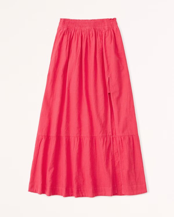 Linen-Blend Maxi Skirt | Abercrombie & Fitch (US)