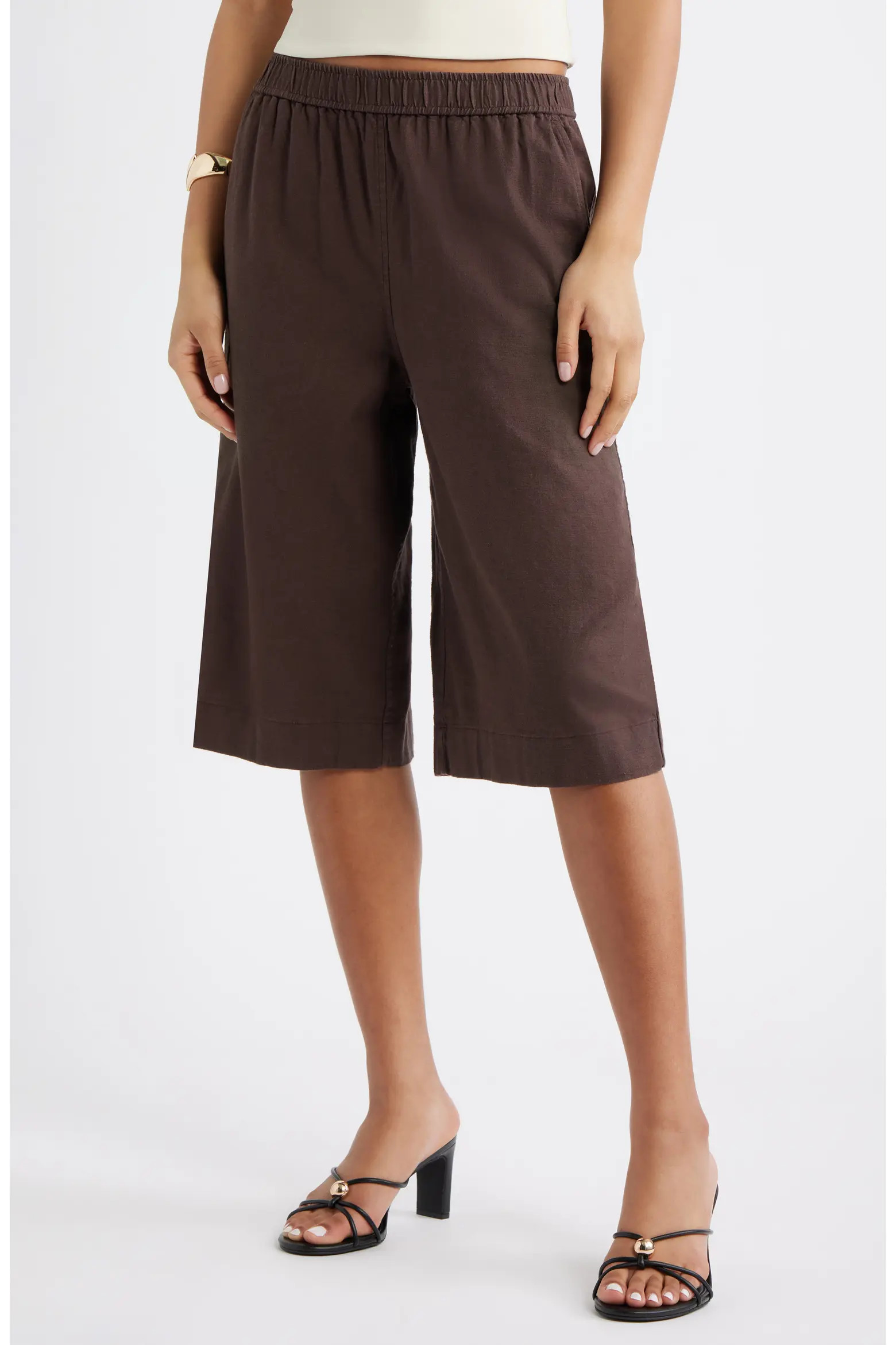 Linen Blend Culottes (Women) | Nordstrom | Nordstrom