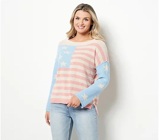 Peace Love World Patriotic "Pat" Sweater - QVC.com | QVC