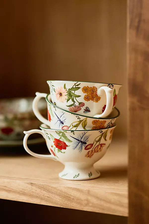 Eden Stoneware Tea Cups, Set of 4 | Anthropologie (US)