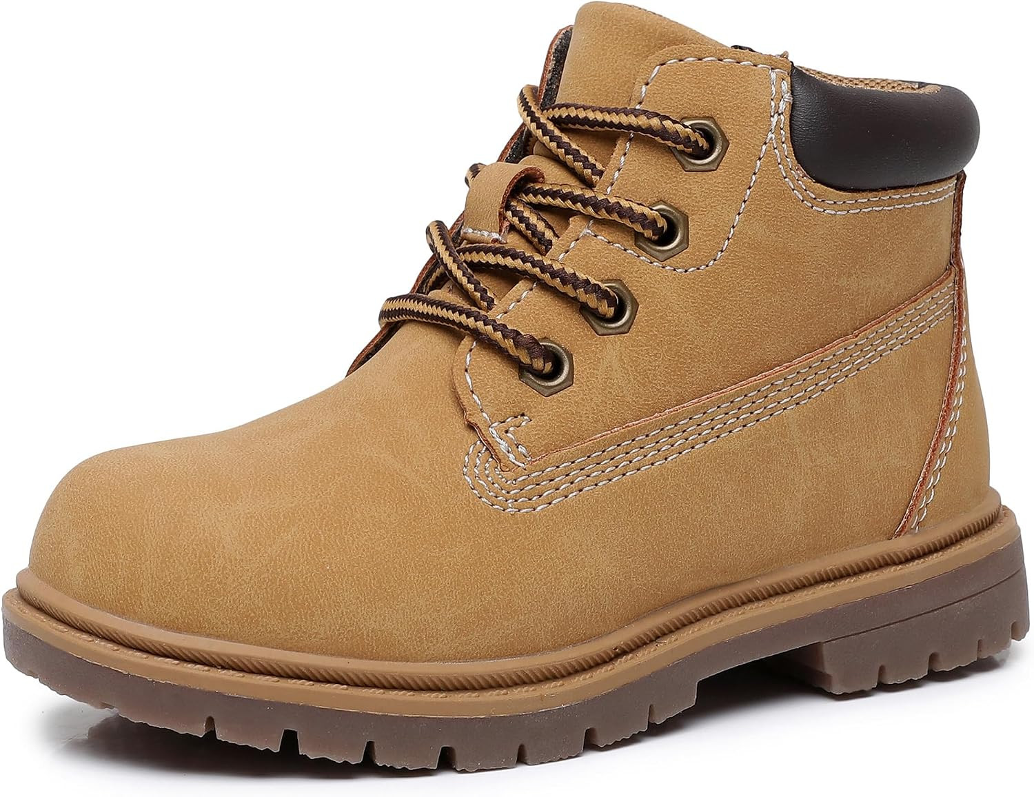 Apakowa Toddler Boys Boots Brown Work Fall Boots with Side Zipper | Amazon (US)
