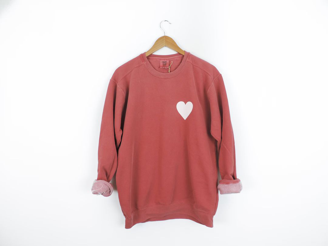 New Heart Comfort Colors Crewneck Sweatshirt Pullover // You Pick Color // Size S-3XL | Etsy (US)