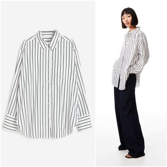 White/Black Striped Shirt (S) | Poshmark