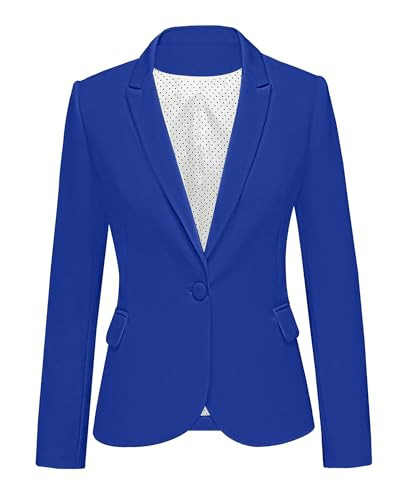 LookbookStore Womens Blazer Casual Blazer for Work Ladies Blazers Fashion Blazers for Women Business Casual Blue Women Suit Jackets Royal Blue Size Small Fits Size 4 6 | Amazon (US)