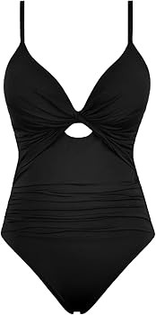 Hilor Women's One Piece Swimsuit Front Twist Keyhole Bathing Suit Sexy Monokini Swimwear Tummy Co... | Amazon (US)