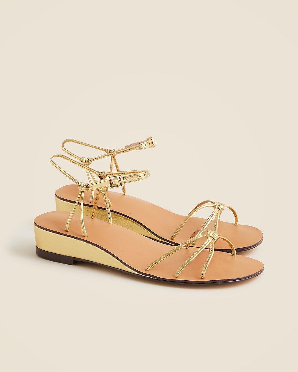 Brynn wedge sandals in metallic leather | J. Crew US