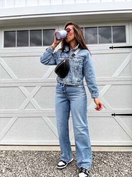 Canadian tuxedo total 90 girls style with a modern twist these jeans fit so nice so high waisted not super wide leg. I did do my regular size 10 bought a size down to a medium in the jacket.

#LTKsalealert #LTKover40 #LTKfindsunder50