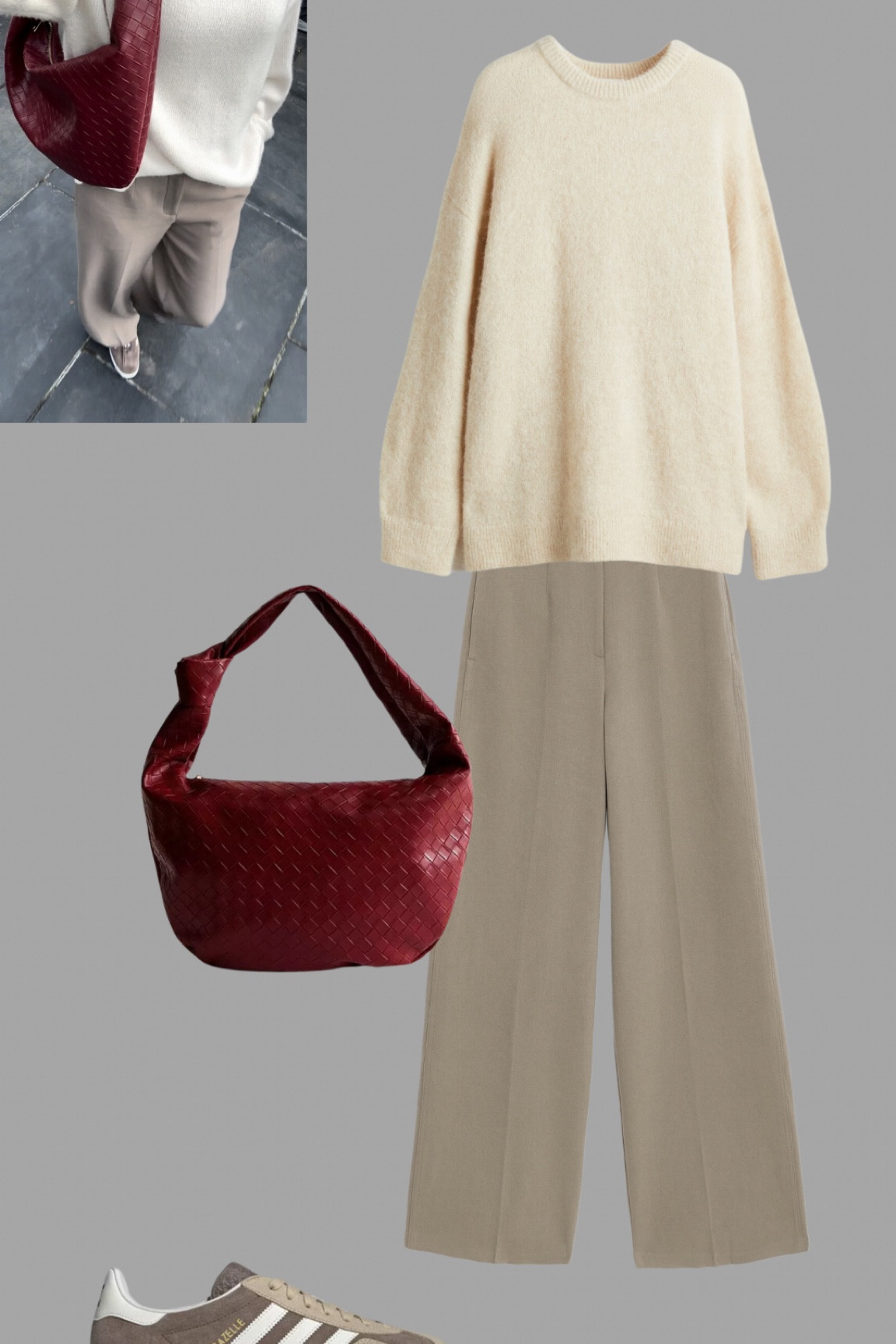 Cranky tones with burgundy to update the look.

#LTKover50style #LTKautumn #LTKeurope