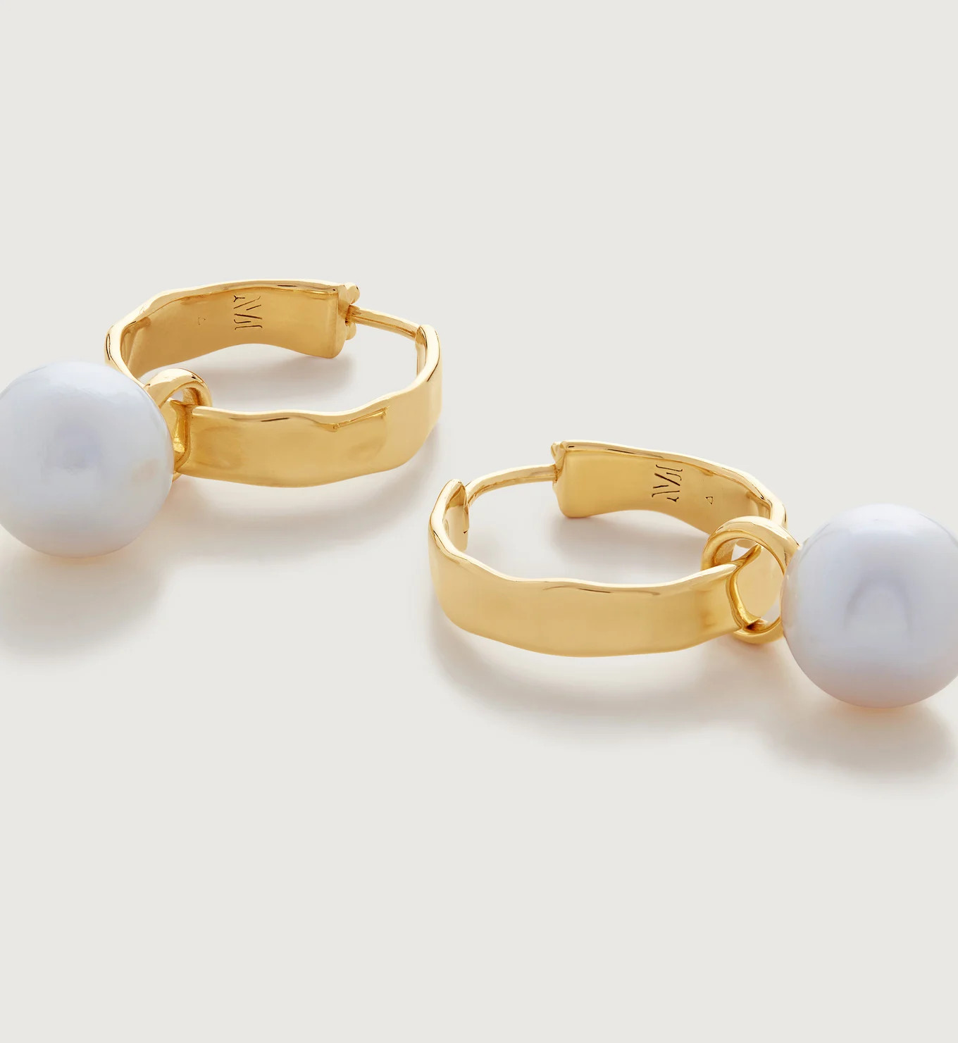 Siren Muse Wave Round Pearl Small Hoop Earrings | Monica Vinader (Global)