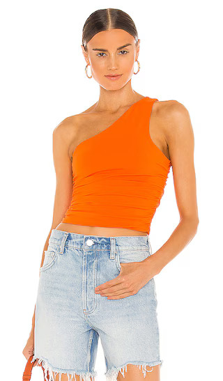 Anna Ruched Top in Orange | Revolve Clothing (Global)