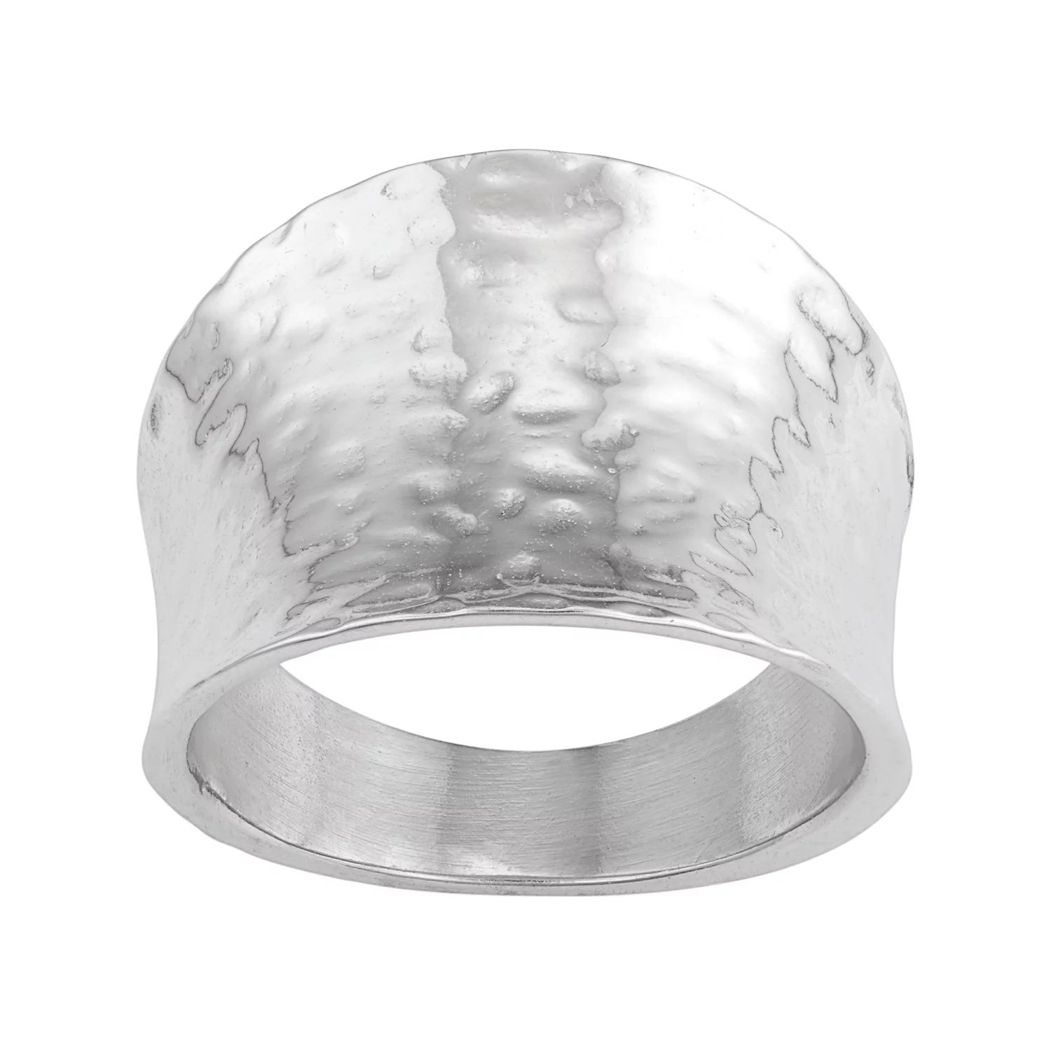 Sterling Silver Hammered Cigar Band Ring | Kohl's