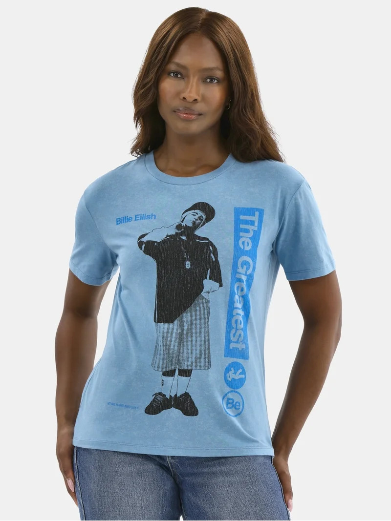 Billie Eilish Women’s Graphic Tee with Short Sleeves, Sizes XXS-2XL - Walmart.com | Walmart (US)