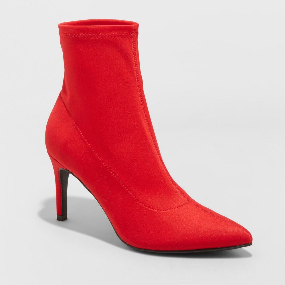 Women's Cady Stiletto Sock Booties - A New Day Red 6 | Target