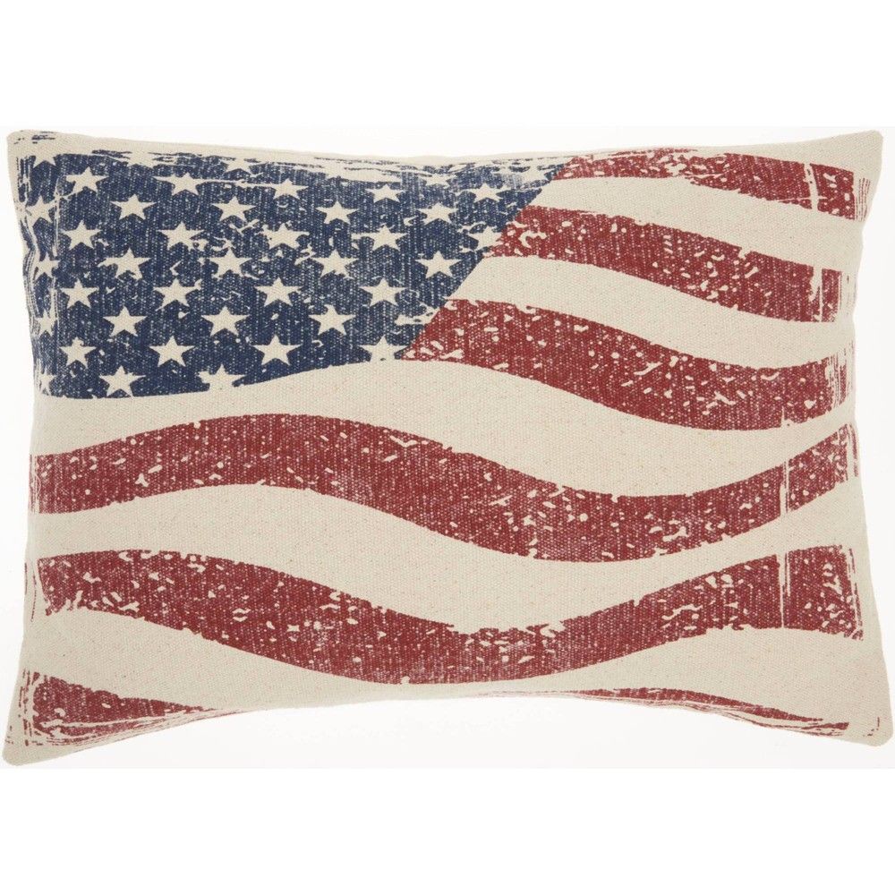 14""x20"" Life Styles Wavy American Flag Lumbar Throw Pillow - Mina Victory | Target