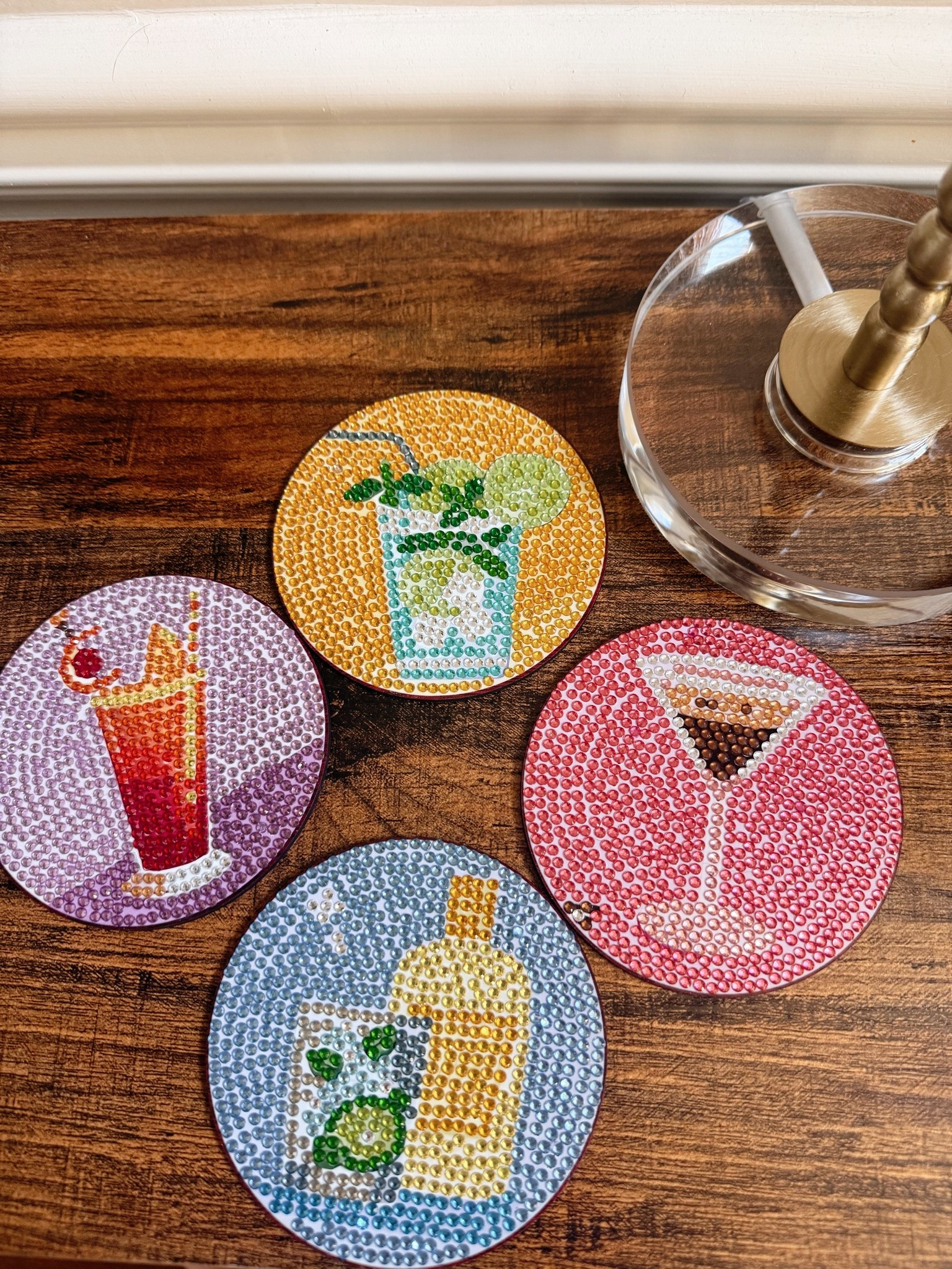DIY cocktail diamond coaster! Perfect for home decor and a fun summer craft🩵

#LTKmomlife #LTKHome #LTKKids