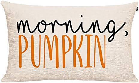 GTEXT Fall Throw Pillow Cover Autumn Decor Watercolor Pumpkins Morning Pumpkin Pillow Cover 20x12... | Amazon (US)