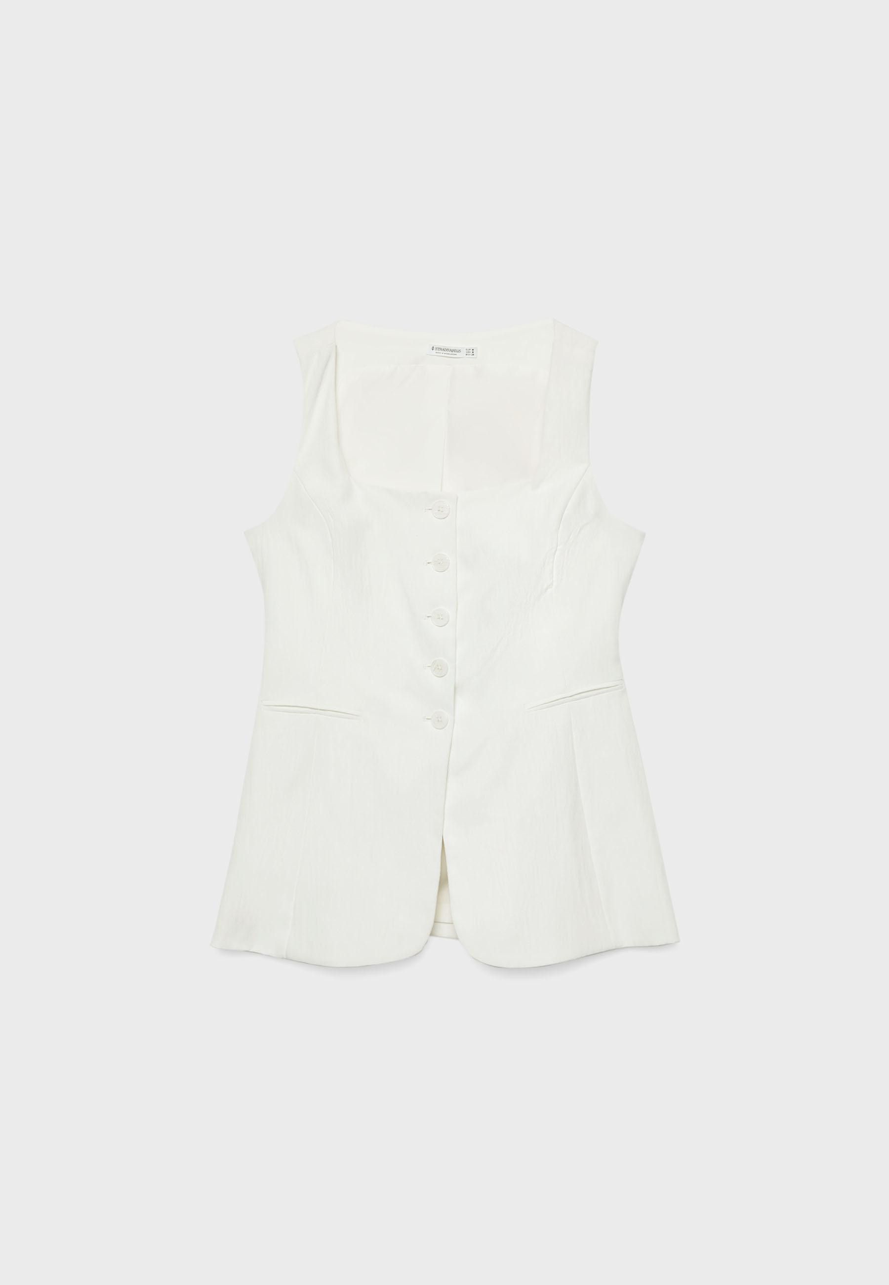 Textured flowing waistcoat - Women's Co ord sets | Stradivarius United Kingdom | Stradivarius (UK)