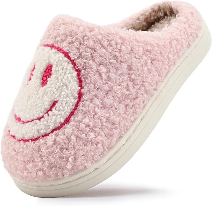COVS Cute Kids Smile Face Slippers for Girls Boys Soft Plush Non-Slip Toddler House Slippers Litt... | Amazon (US)